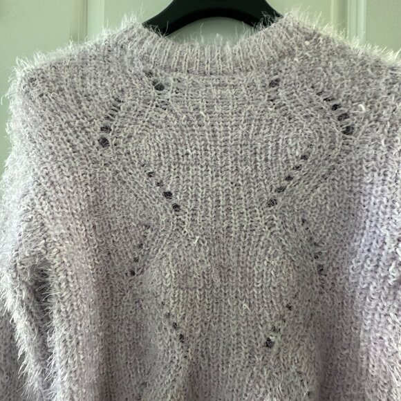Lavender Love By Design Fuzzy Textured Mock Neck Pullover Sweater L - Picture 6 of 6